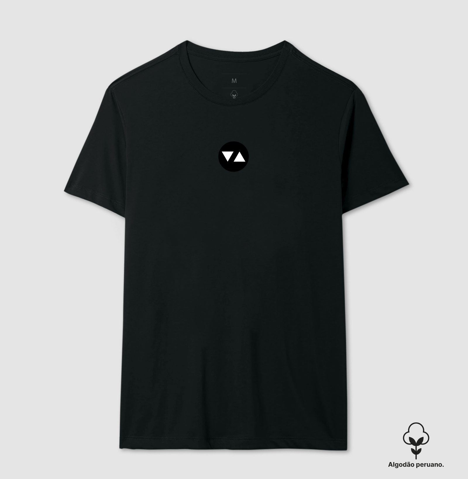 Camiseta Clássica Symbol Algodão Peruano Logo Preto e Branco Frente - ICSart Store: Criada para artistas