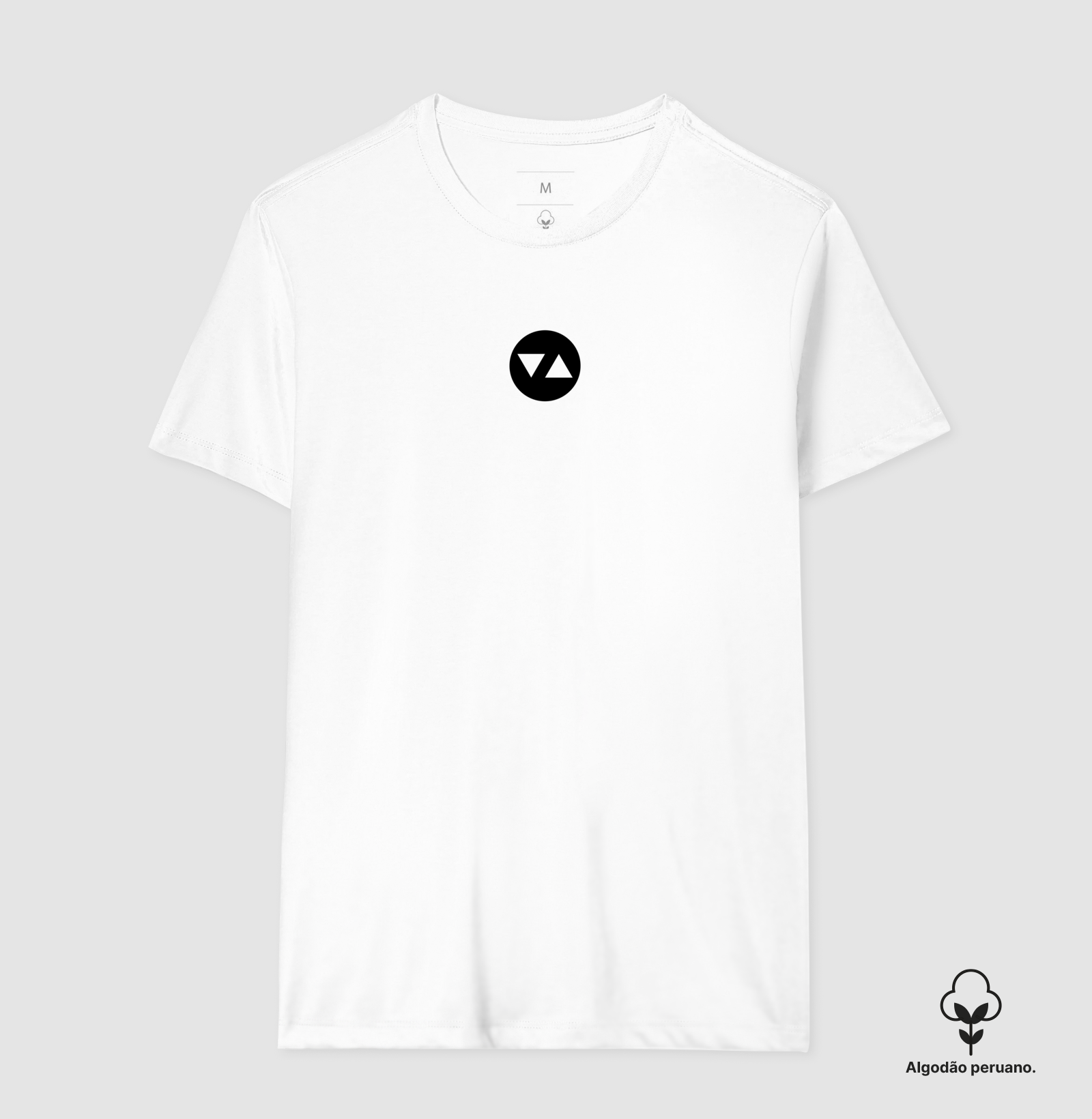 Camiseta Clássica Symbol Algodão Peruano Logo Preto e Branco Frente - ICSart Store: Criada para artistas