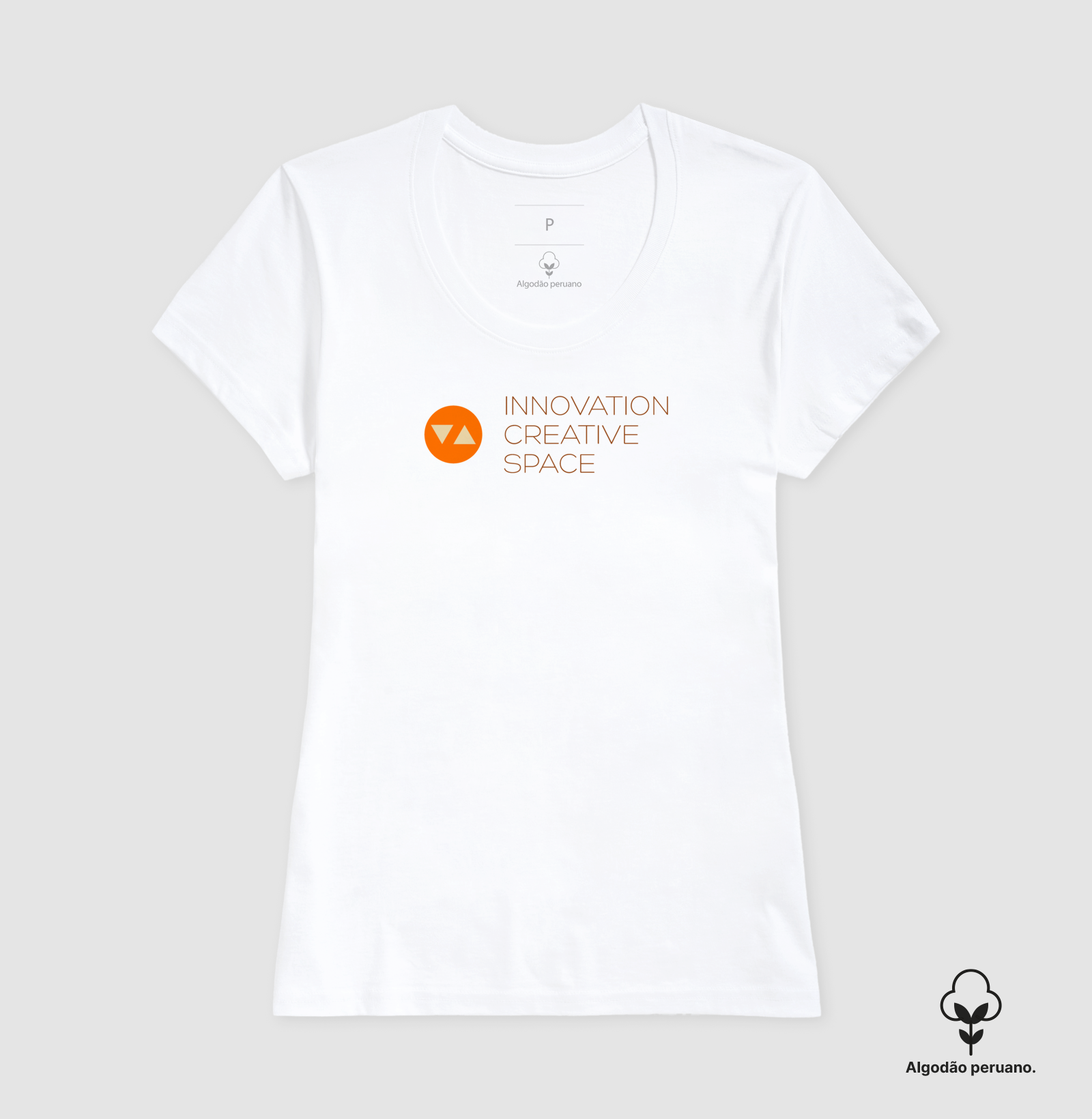 Camiseta Feminina Innovation Algodão Peruano Logo Color Frente - ICSart Store: Criada para artistas