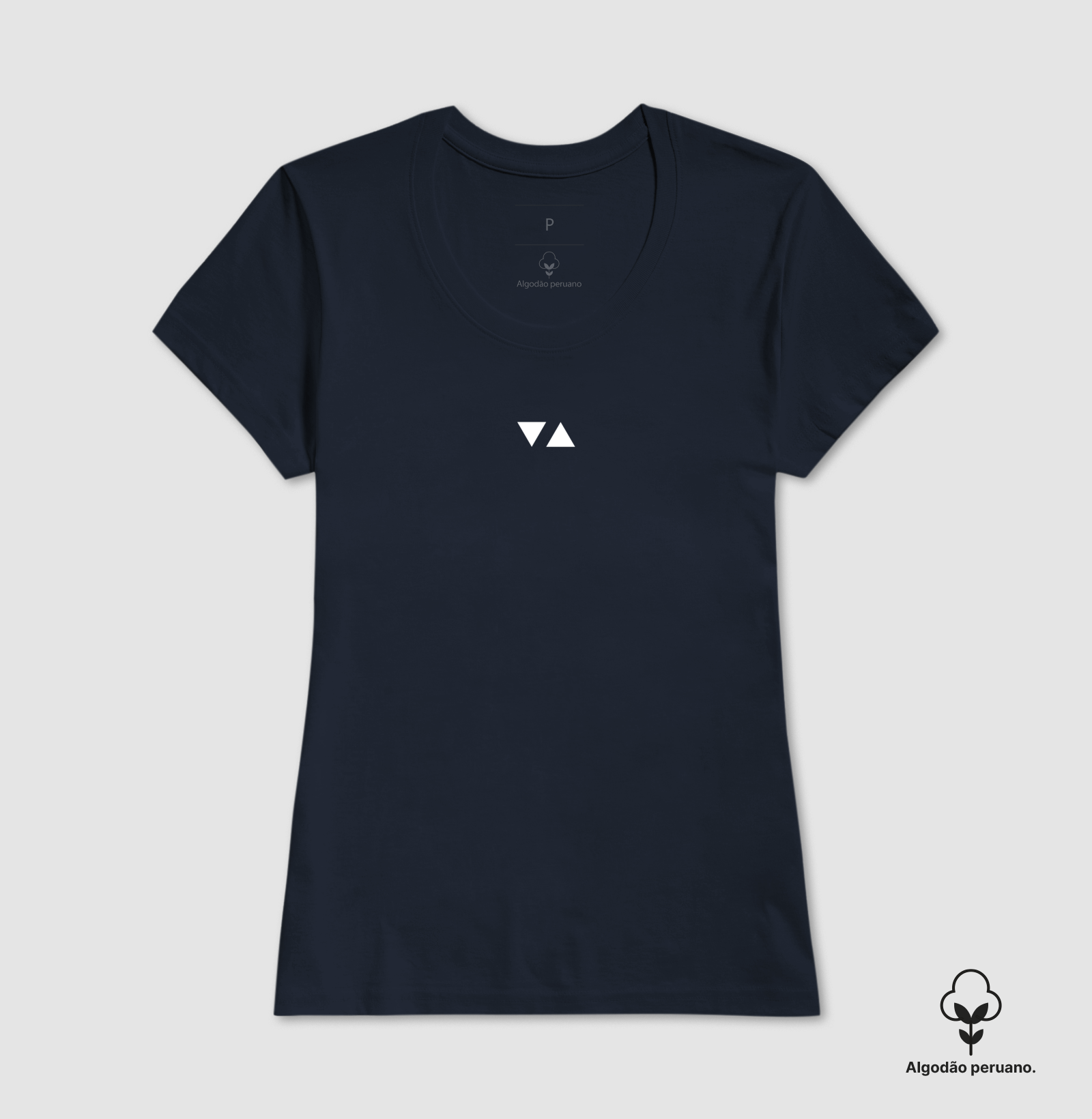 Camiseta Feminina Minimal Algodão Peruano Logo Branco Frente - ICSart Store: Criada para artistas