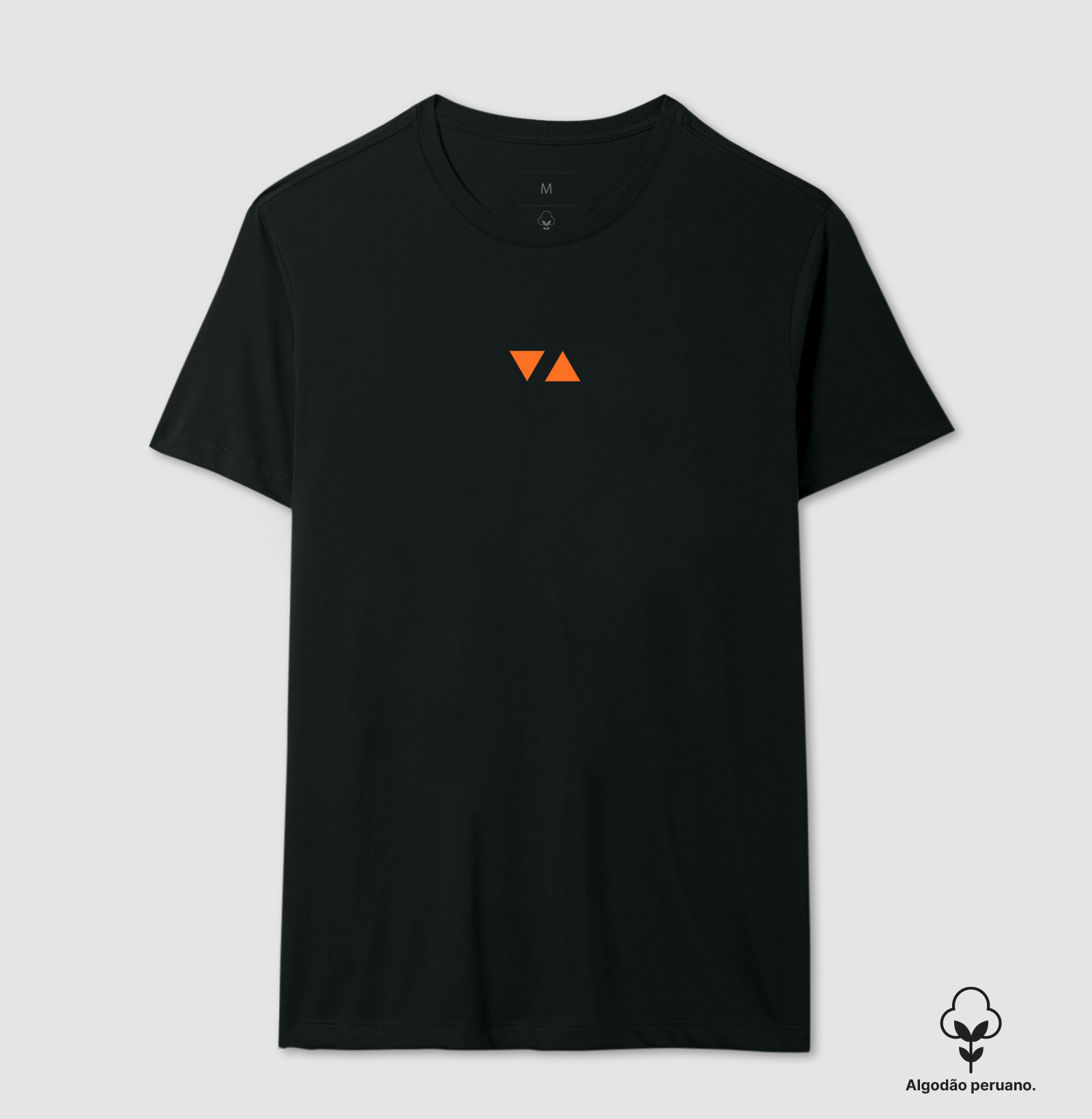 Camiseta Clássica Minimal Algodão Peruano Logo Laranja Escuro Frente - ICSart Store: Criada para artistas
