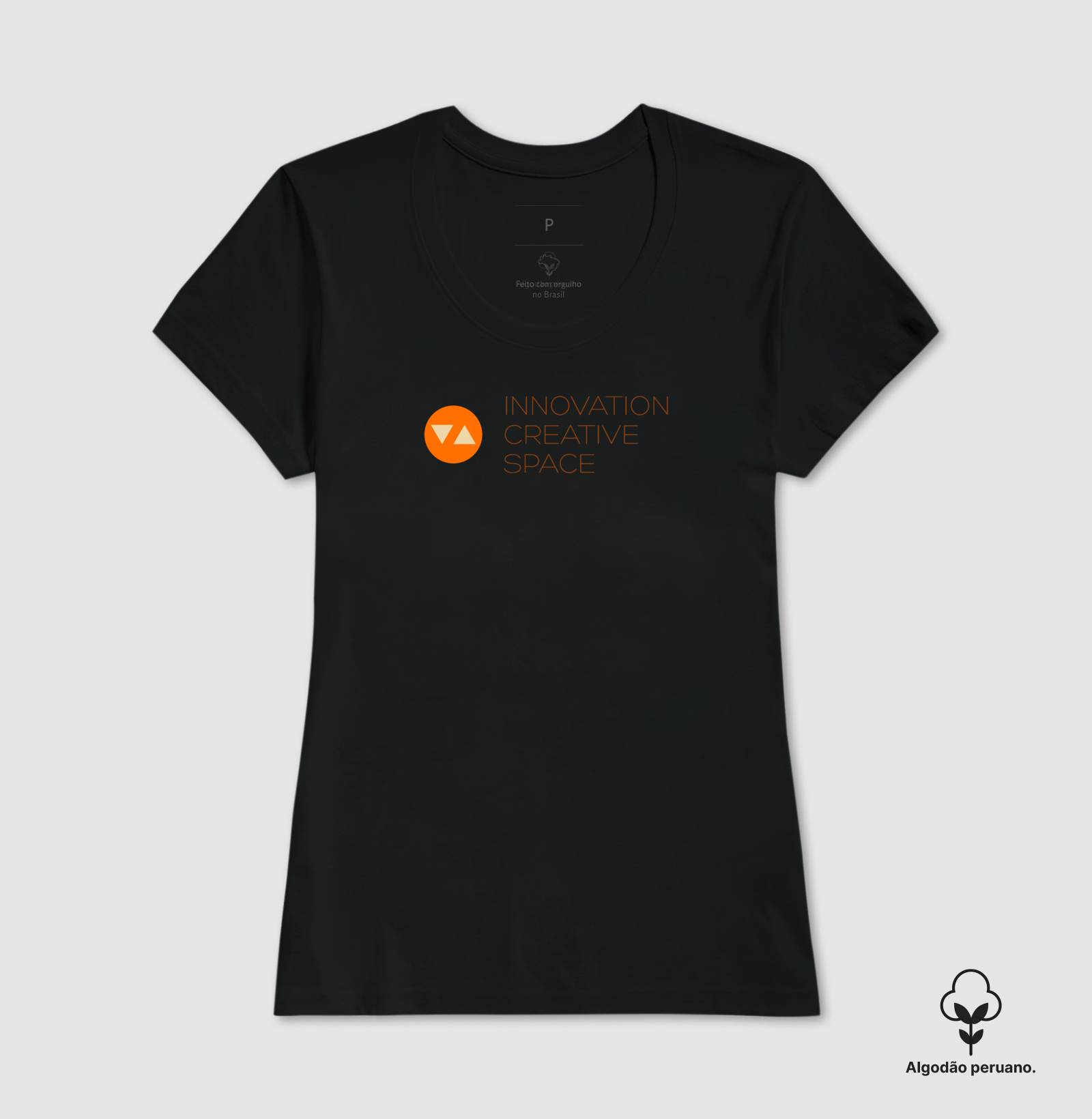 Camiseta Feminina Innovation Algodão Peruano Logo Color Frente - ICSart Store: Criada para artistas