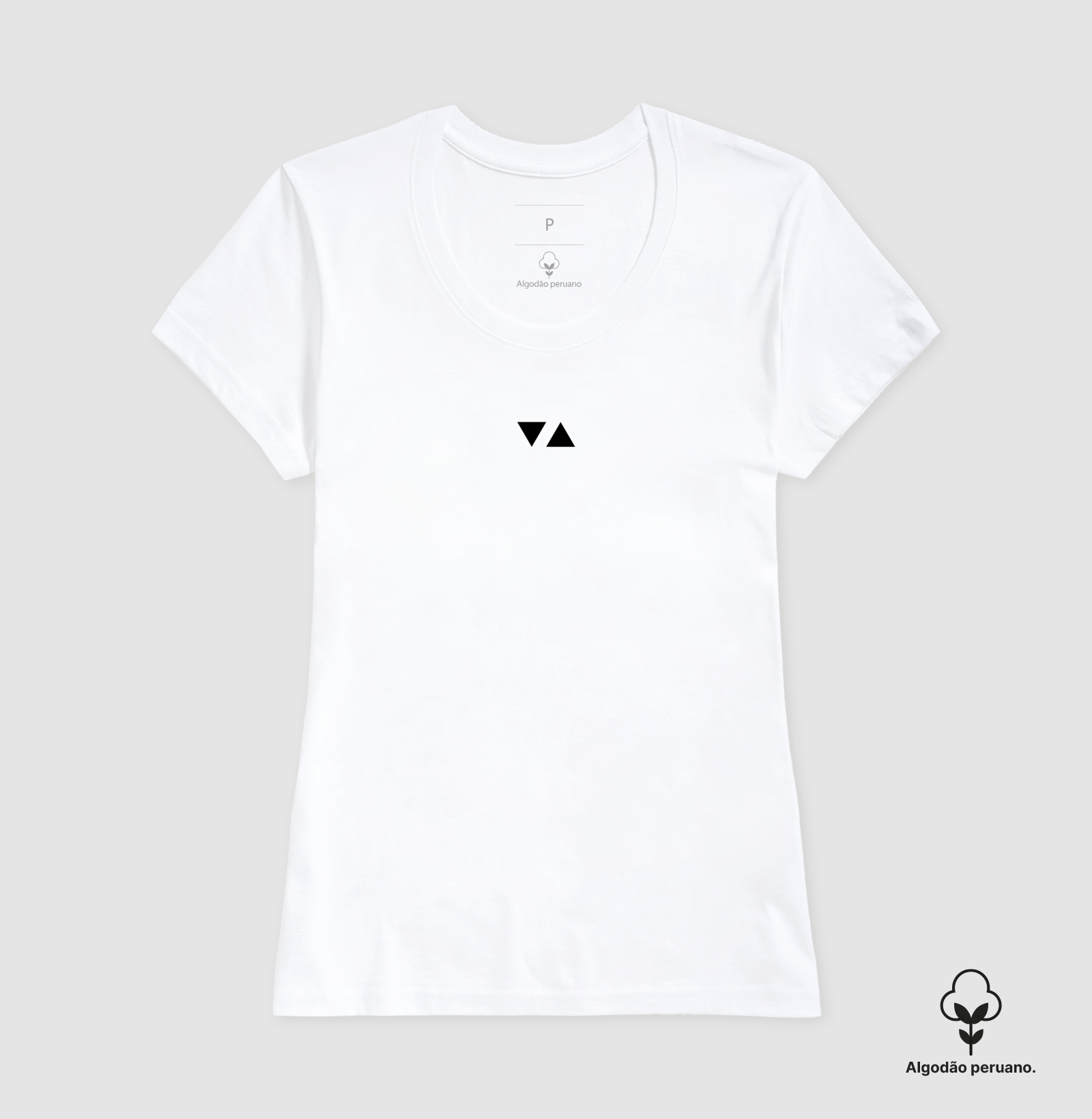 Camiseta Feminina Minimal Algodão Peruano Logo Preto Frente - ICSart Store: Criada para artistas