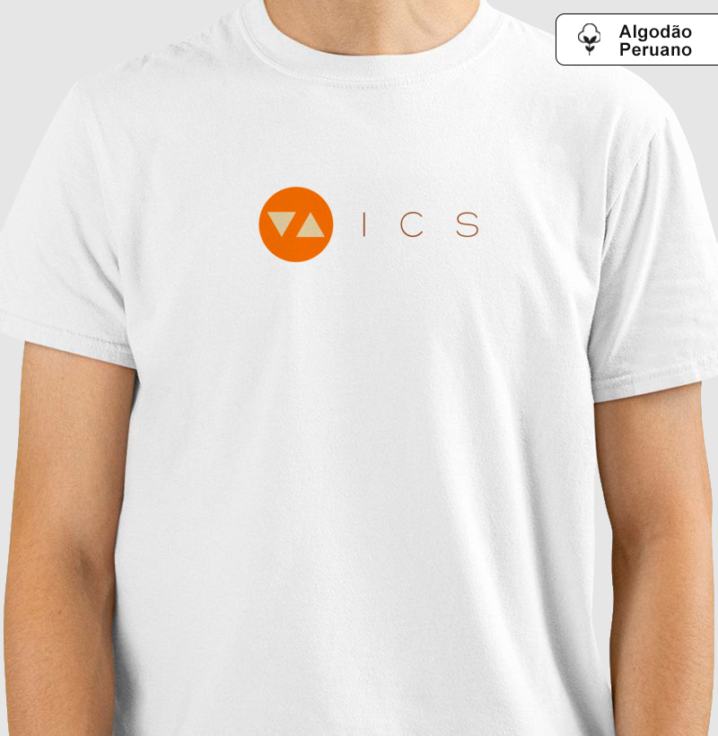 Camiseta Clássica ICS Algodão Peruano Logo Color Frente - ICSart Store: Criada para artistas
