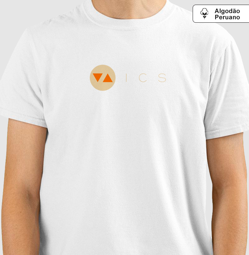 Camiseta Clássica ICS Algodão Peruano Logo Color Invert Frente - ICSart Store: Criada para artistas