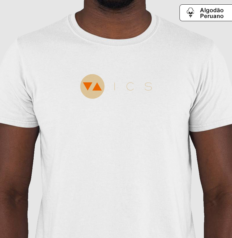 Camiseta Clássica ICS Algodão Peruano Logo Color Invert Frente - ICSart Store: Criada para artistas