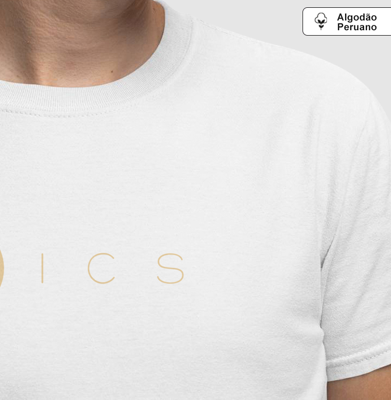 Camiseta Clássica ICS Algodão Peruano Logo Color Invert Frente - ICSart Store: Criada para artistas