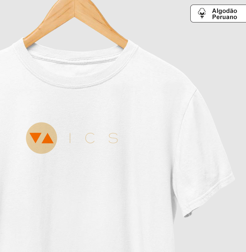 Camiseta Clássica ICS Algodão Peruano Logo Color Invert Frente - ICSart Store: Criada para artistas