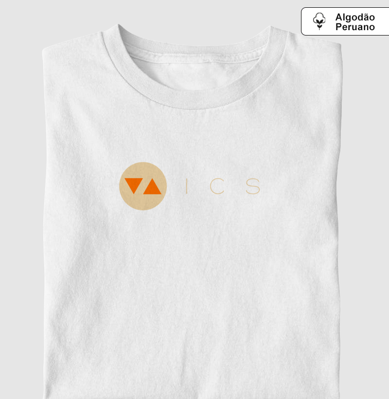 Camiseta Clássica ICS Algodão Peruano Logo Color Invert Frente - ICSart Store: Criada para artistas