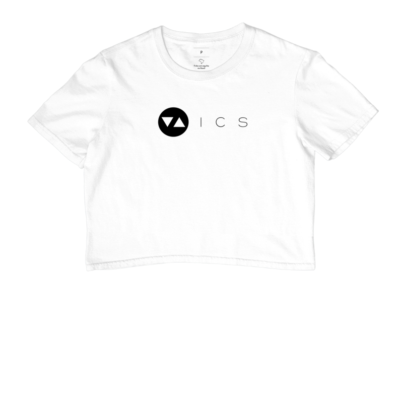 Cropped ICS Logo Preto e Branco Frente 100% algodão - ICSart Store: Criada para Artistas