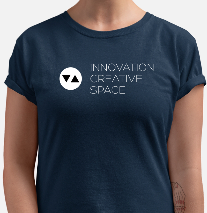 Camiseta Clássica Innovation Logo Branco e Preto Frente 100% algodão - ICSart Store: Criada para Artistas
