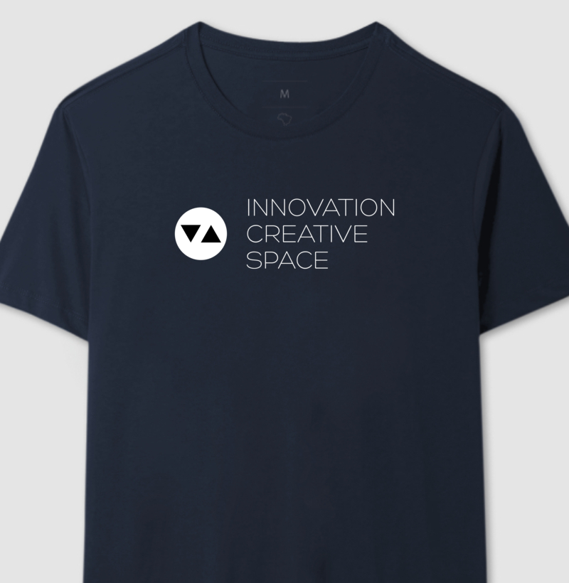 Camiseta Clássica Innovation Logo Branco e Preto Frente 100% algodão - ICSart Store: Criada para Artistas