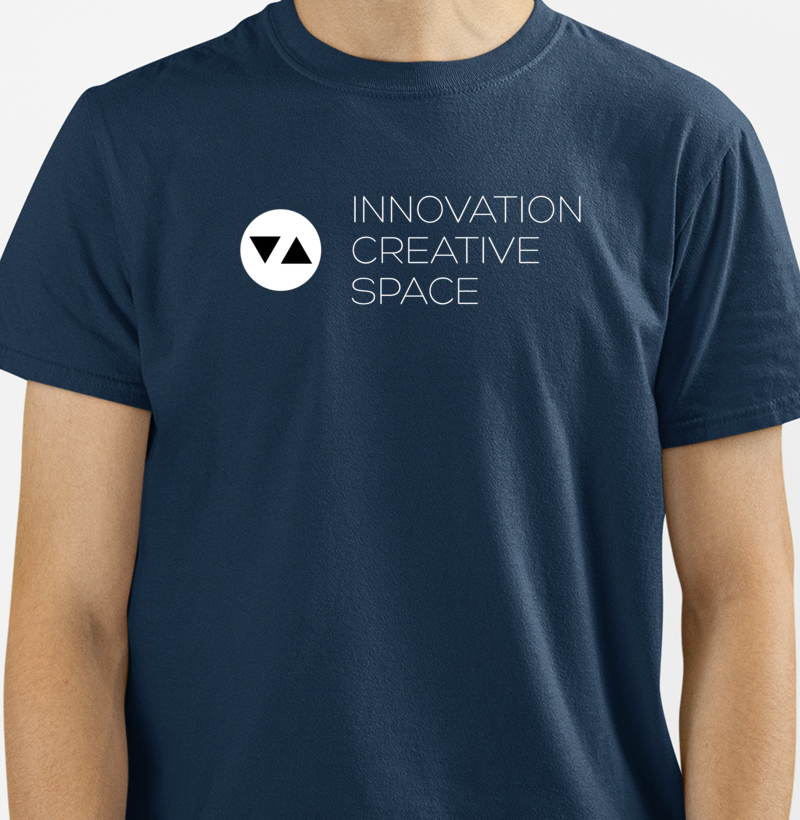 Camiseta Clássica Innovation Logo Branco e Preto Frente 100% algodão - ICSart Store: Criada para Artistas