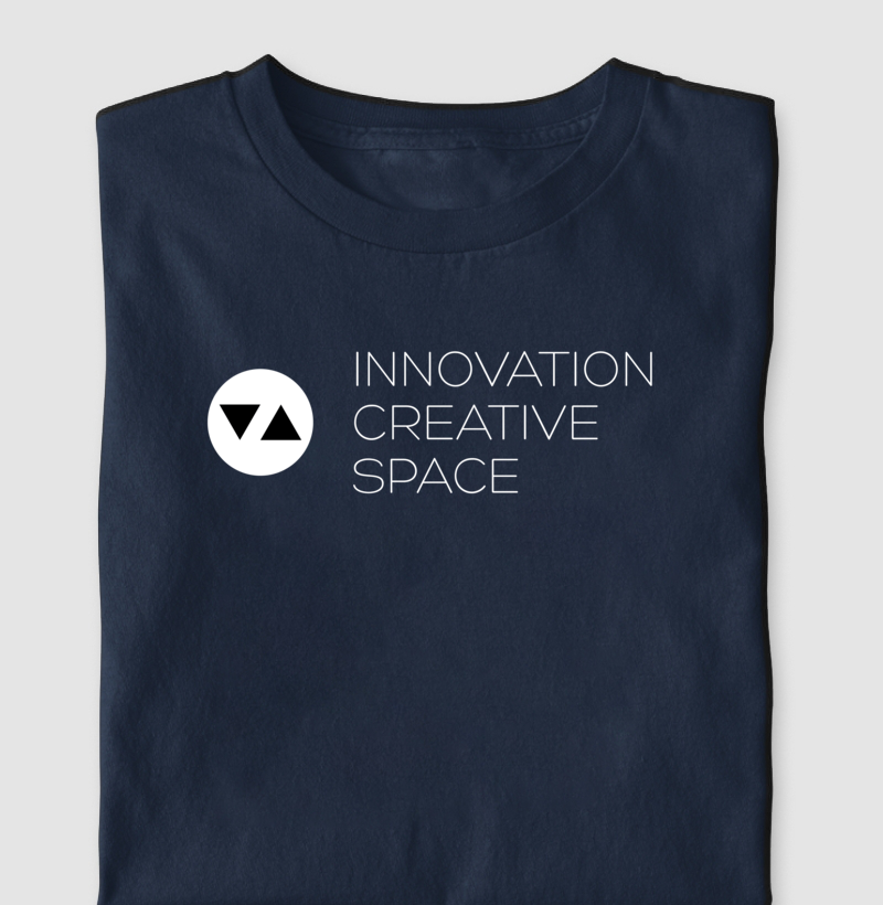 Camiseta Clássica Innovation Logo Branco e Preto Frente 100% algodão - ICSart Store: Criada para Artistas