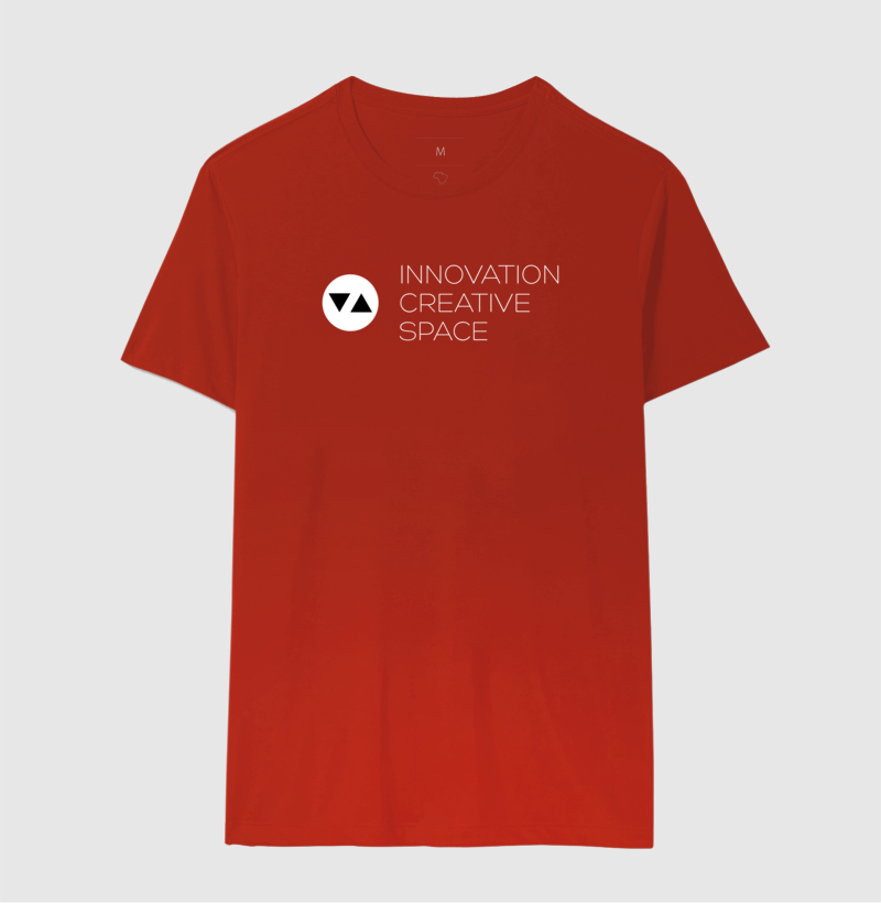 Camiseta Clássica Innovation Logo Branco e Preto Frente 100% algodão - ICSart Store: Criada para Artistas