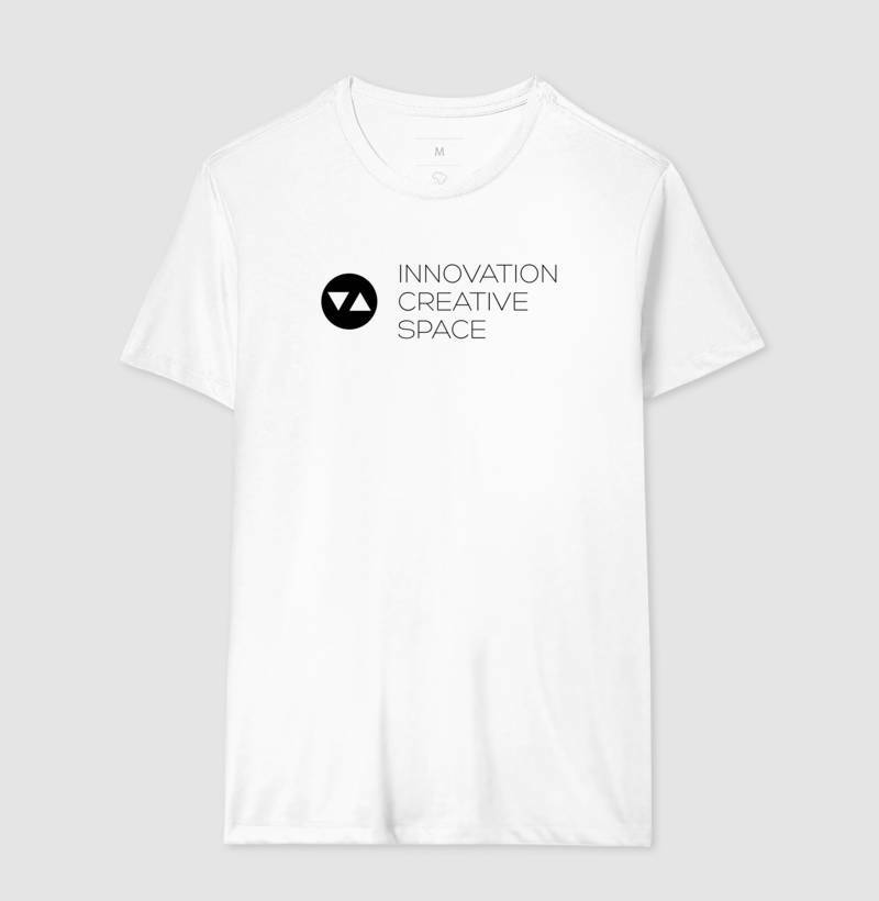 Camiseta Clássica Innovation Logo Preto e Branco Frente 100% algodão - ICSart Store: Criada para Artistas