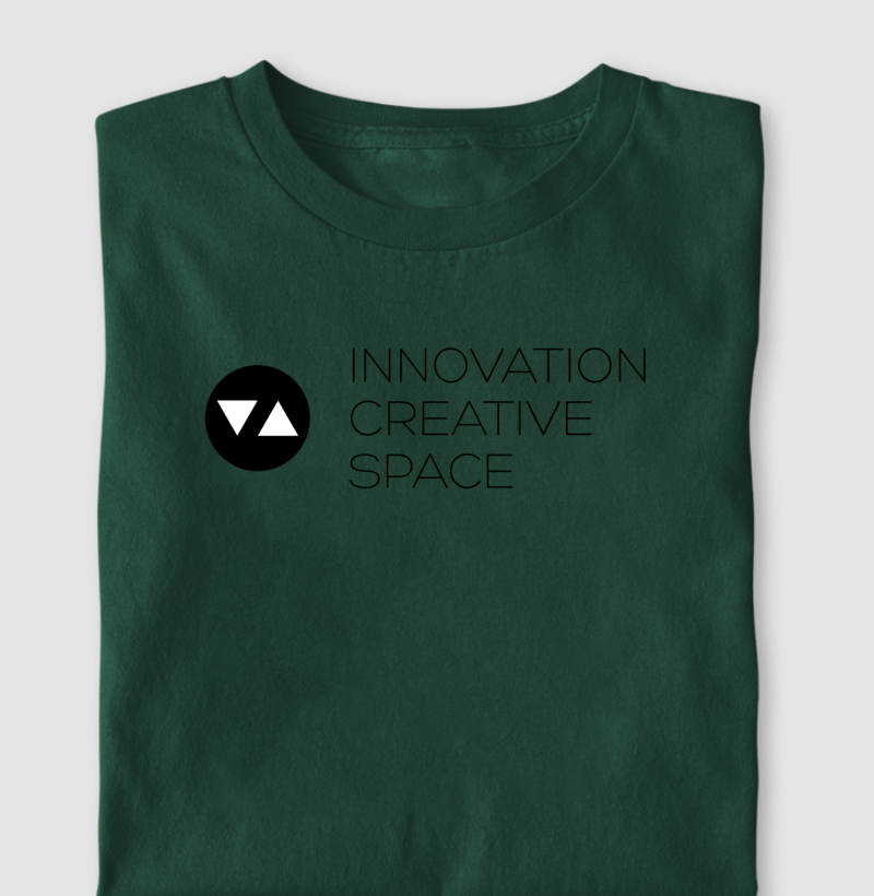 Camiseta Clássica Innovation Logo Preto e Branco Frente 100% algodão - ICSart Store: Criada para Artistas