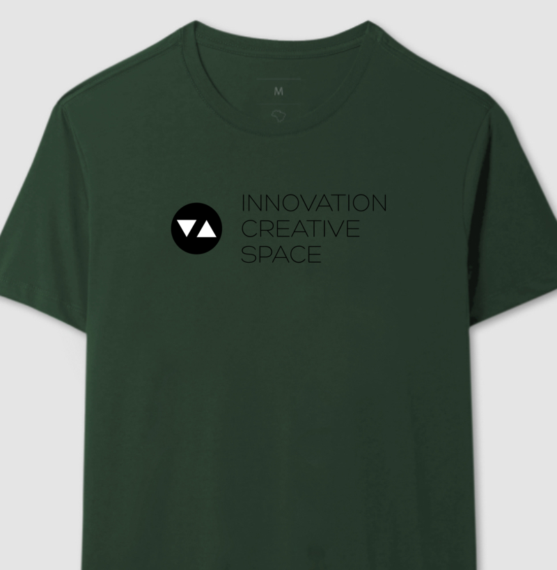 Camiseta Clássica Innovation Logo Preto e Branco Frente 100% algodão - ICSart Store: Criada para Artistas