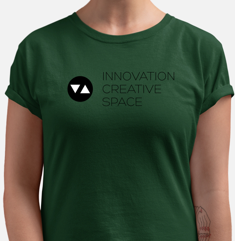 Camiseta Clássica Innovation Logo Preto e Branco Frente 100% algodão - ICSart Store: Criada para Artistas