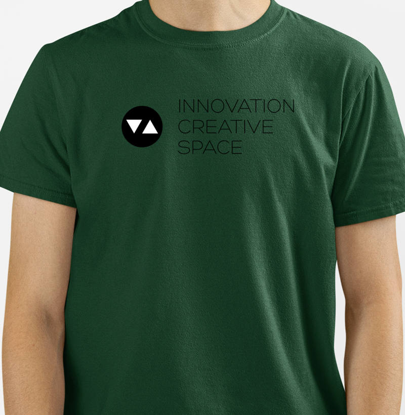Camiseta Clássica Innovation Logo Preto e Branco Frente 100% algodão - ICSart Store: Criada para Artistas