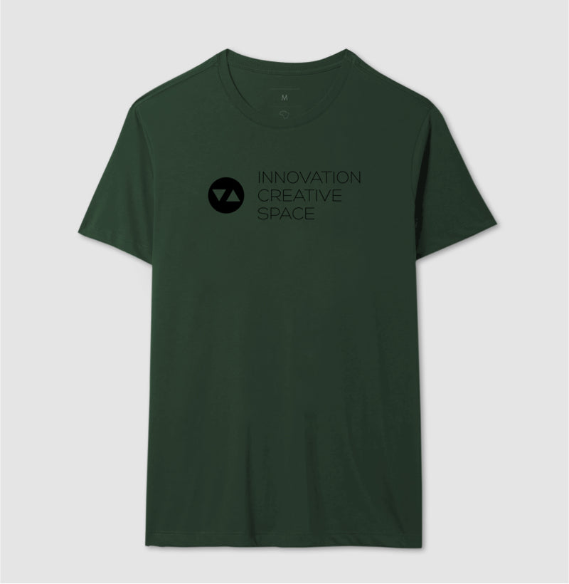 Camiseta Clássica Innovation Logo Preto Vazado Frente 100% algodão - ICSart Store: Criada para Artistas