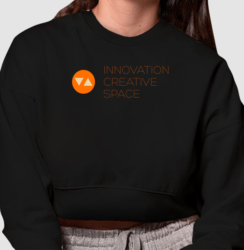 Moletom Cropped sem Capuz Innovation Logo Color Frente 100% algodão - ICSart Store: Criada para Artistas
