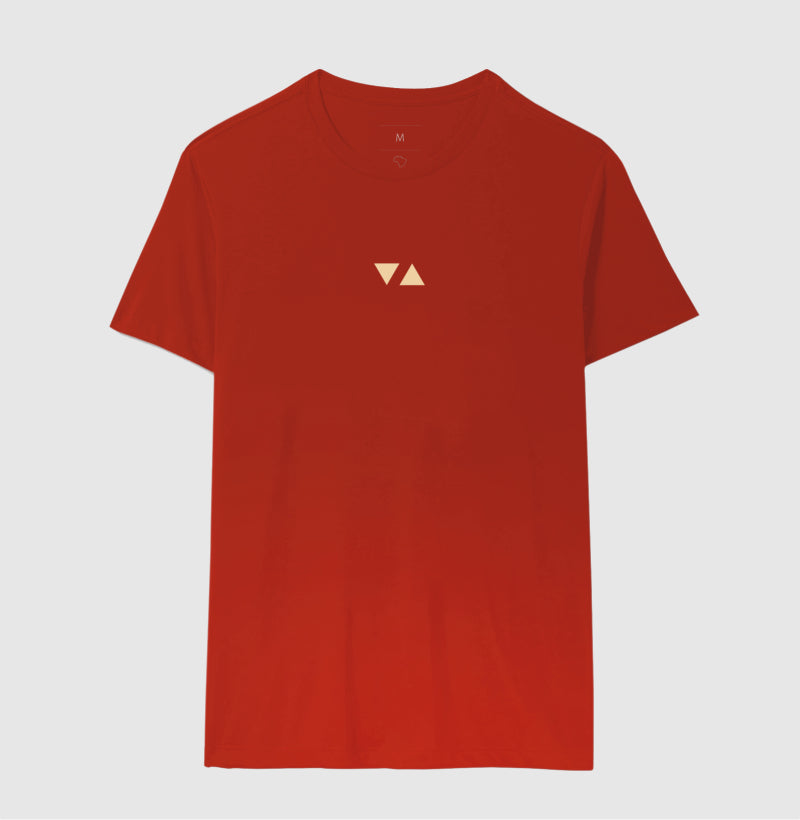 Camiseta Clássica Minimal Logo Laranja Claro Frente 100% algodão - ICSart Store: Criada para Artistas