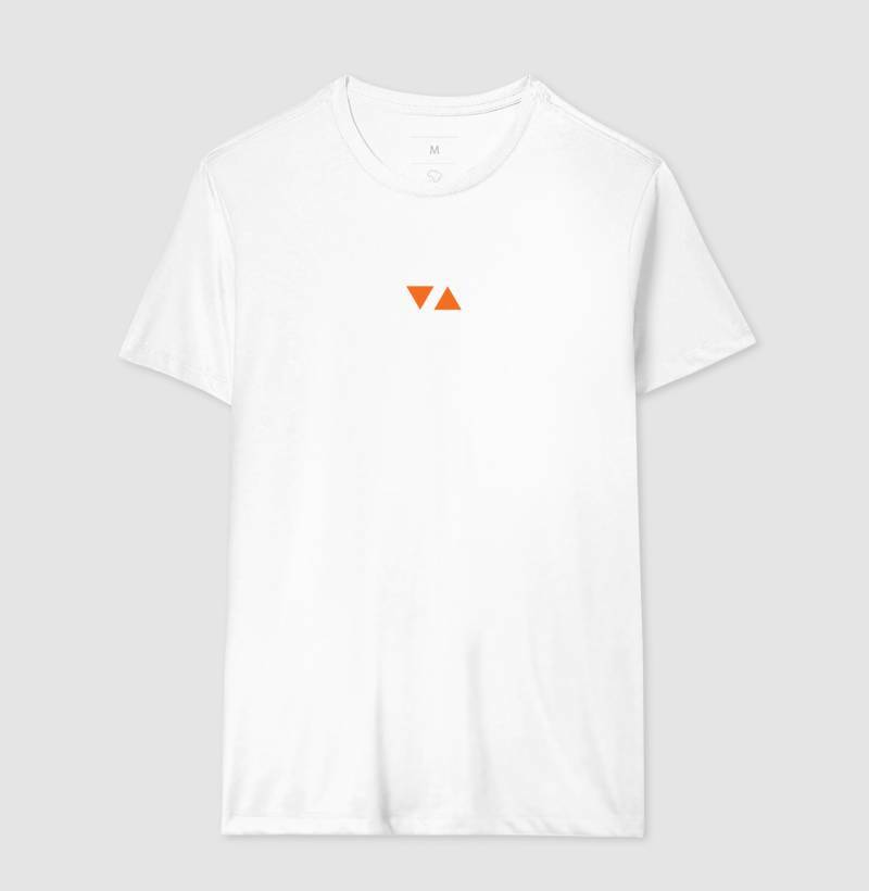 Camiseta Clássica Minimal Logo Laranja Frente 100% algodão - ICSart Store: Criada para Artistas