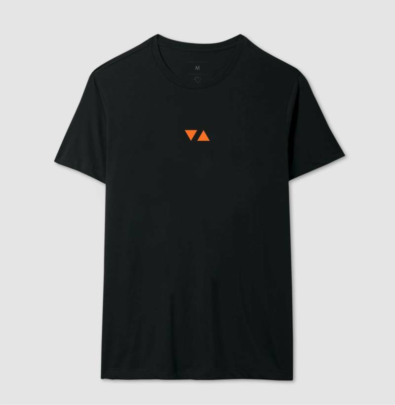 Camiseta Clássica Minimal Logo Laranja Frente 100% algodão - ICSart Store: Criada para Artistas