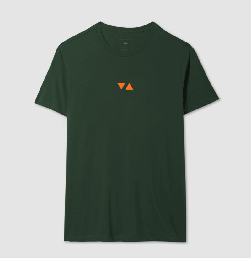 Camiseta Clássica Minimal Logo Laranja Frente 100% algodão - ICSart Store: Criada para Artistas