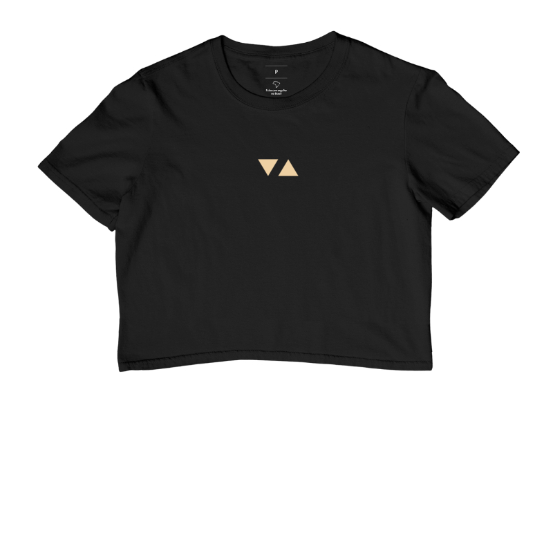Cropped Minimal Logo Laranja Claro Frente 100% algodão - ICSart Store: Criada para Artistas
