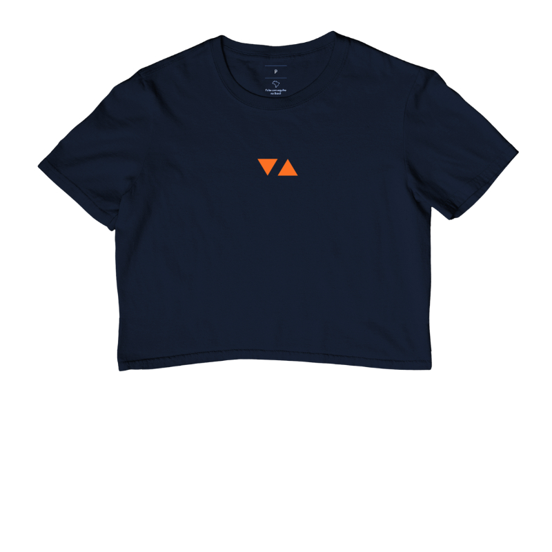 Cropped Minimal Logo Laranja Escuro Frente 100% algodão - ICSart Store: Criada para Artistas