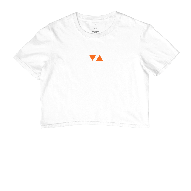 Cropped Minimal Logo Laranja Escuro Frente 100% algodão - ICSart Store: Criada para Artistas