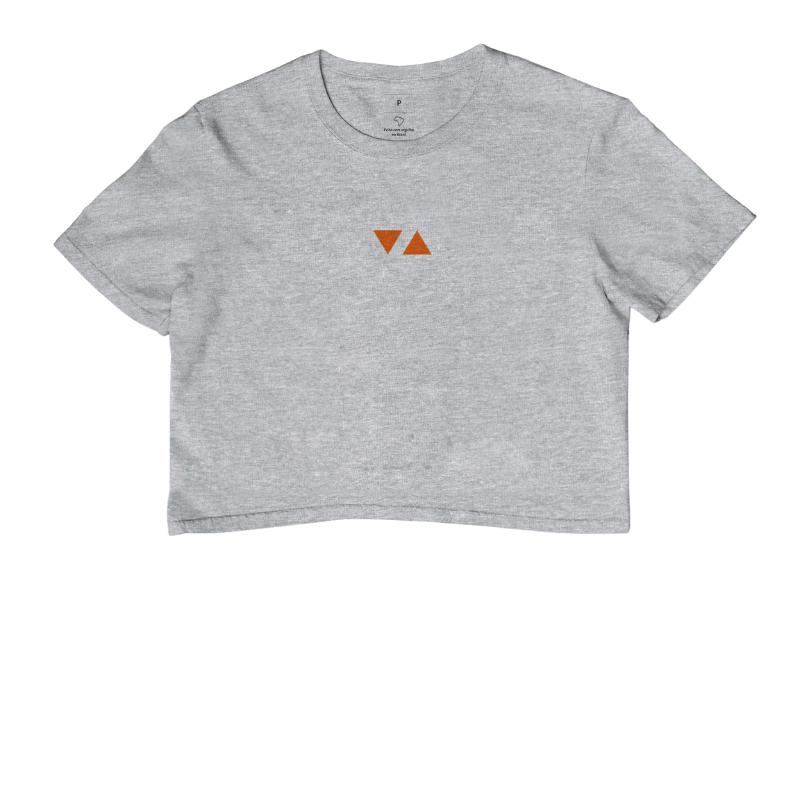 Cropped Minimal Logo Laranja Escuro Frente 100% algodão - ICSart Store: Criada para Artistas