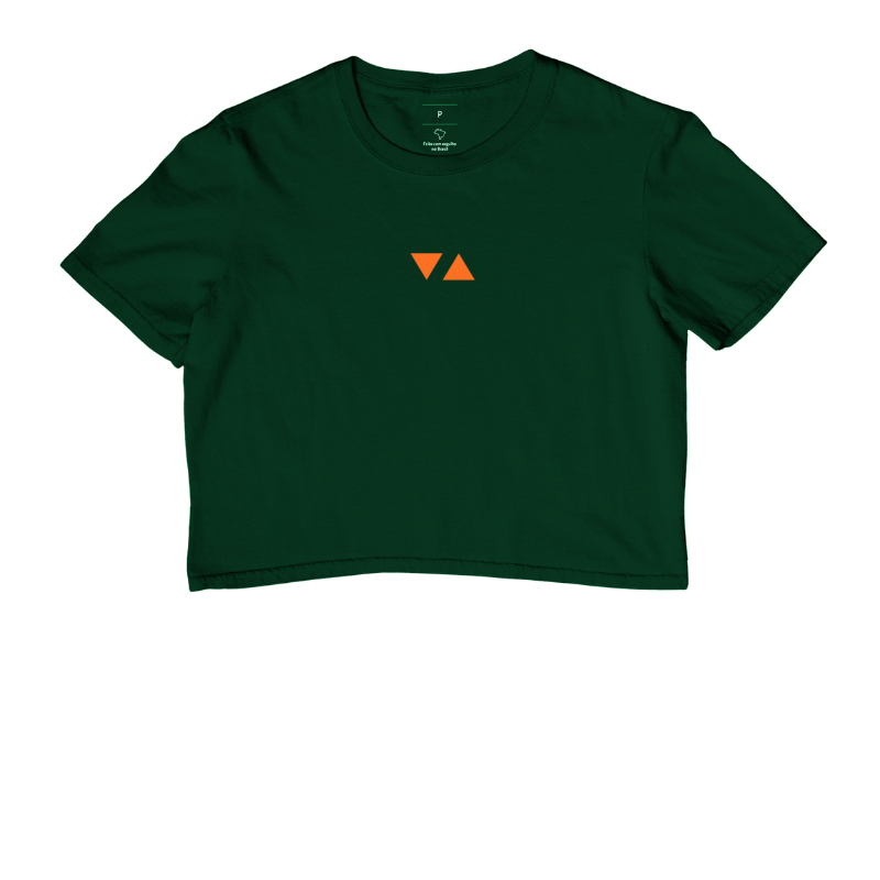 Cropped Minimal Logo Laranja Escuro Frente 100% algodão - ICSart Store: Criada para Artistas