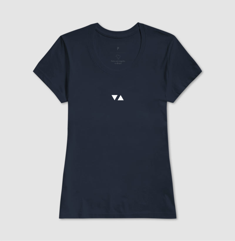 Camiseta Feminina Minimal Logo Branco Frente 100% algodão - ICSart Store: Criada para Artistas