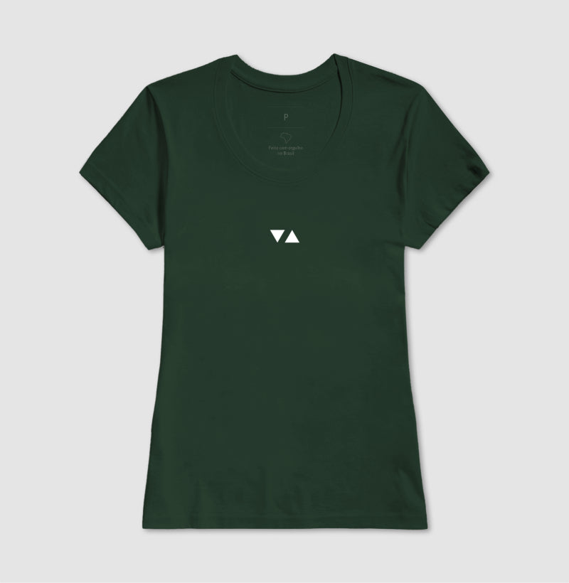 Camiseta Feminina Minimal Logo Branco Frente 100% algodão - ICSart Store: Criada para Artistas