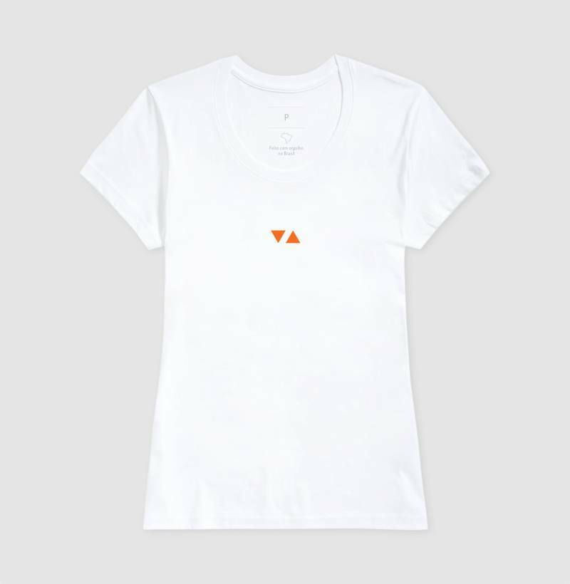 Camiseta Feminina Minimal Logo Laranja Frente 100% algodão - ICSart Store: Criada para Artistas