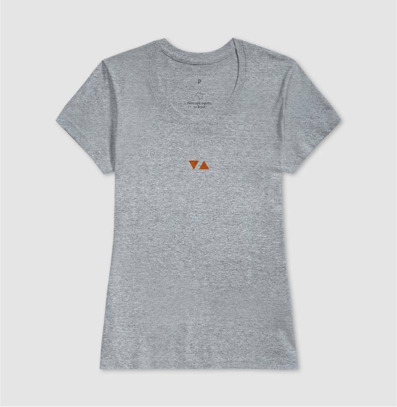 Camiseta Feminina Minimal Logo Laranja Frente 100% algodão - ICSart Store: Criada para Artistas