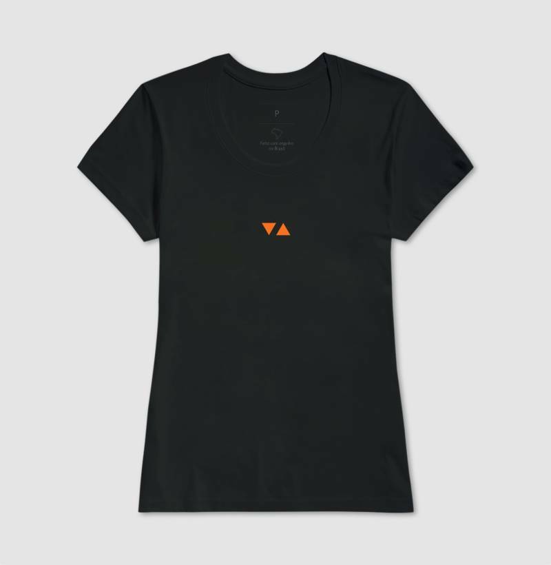 Camiseta Feminina Minimal Logo Laranja Frente 100% algodão - ICSart Store: Criada para Artistas