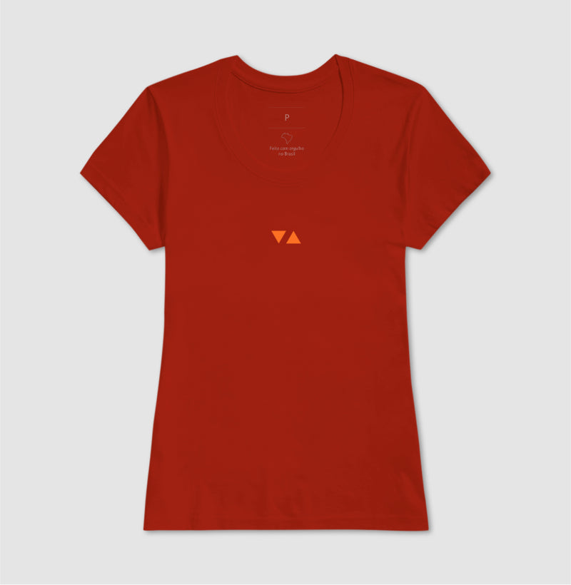 Camiseta Feminina Minimal Logo Laranja Frente 100% algodão - ICSart Store: Criada para Artistas