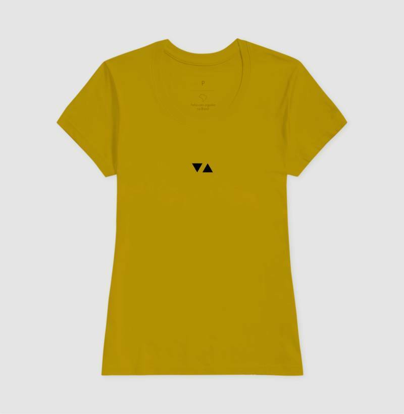 Camiseta Feminina Minimal Logo Preto Frente 100% algodão - ICSart Store: Criada para Artistas