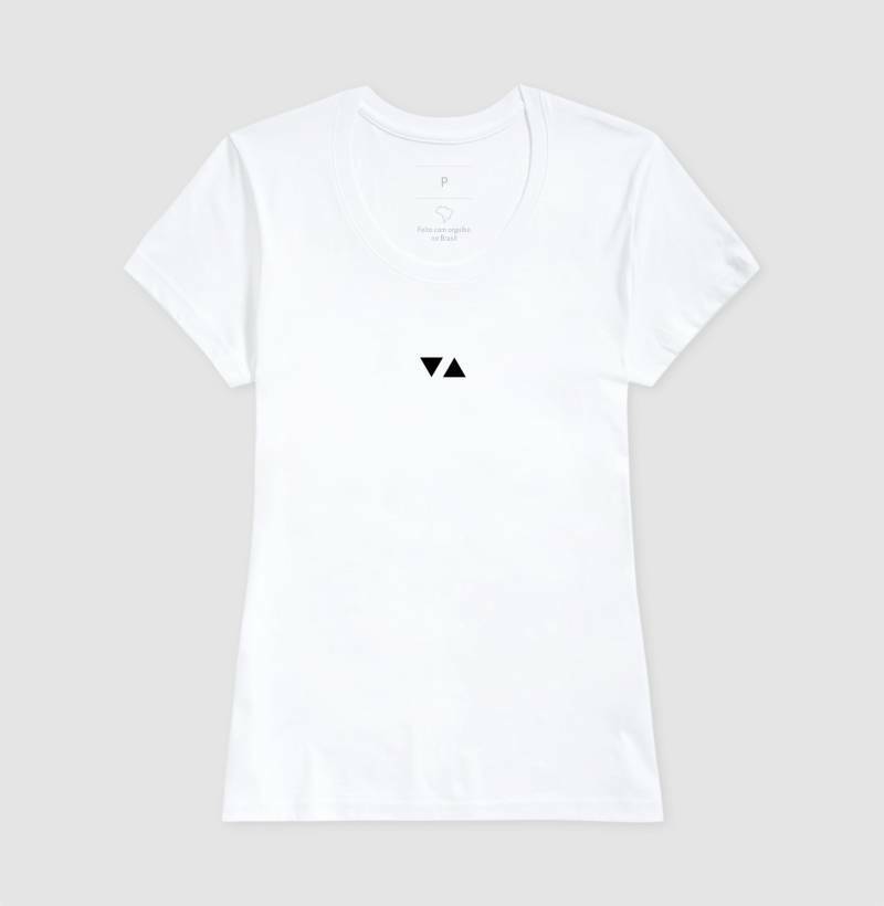 Camiseta Feminina Minimal Logo Preto Frente 100% algodão - ICSart Store: Criada para Artistas