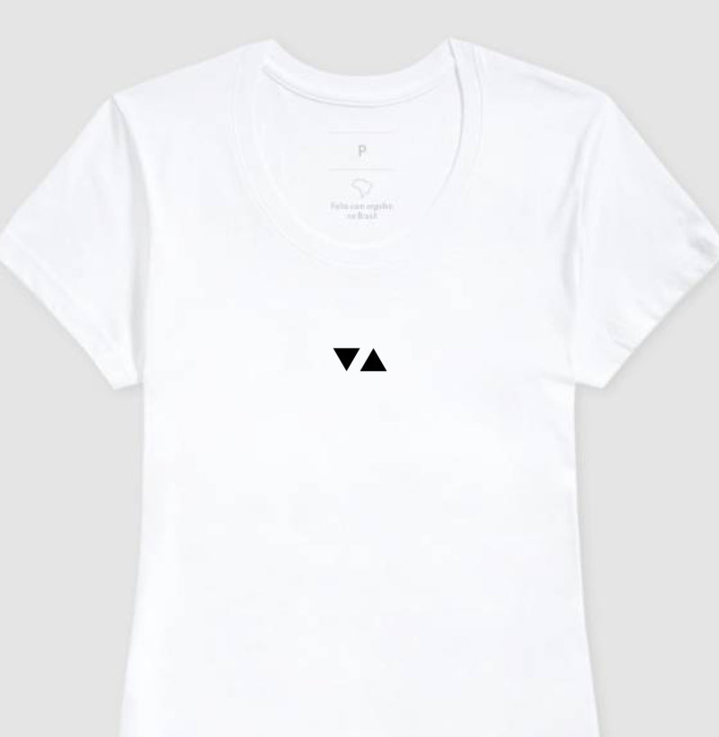 Camiseta Feminina Minimal Logo Preto Frente 100% algodão - ICSart Store: Criada para Artistas