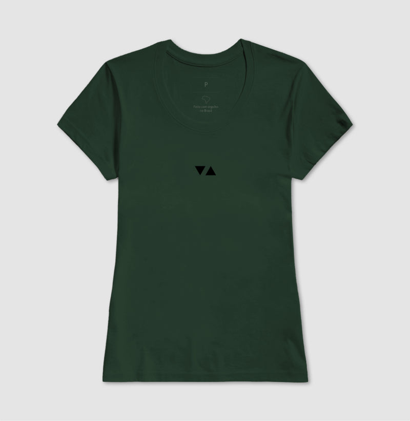 Camiseta Feminina Minimal Logo Preto Frente 100% algodão - ICSart Store: Criada para Artistas