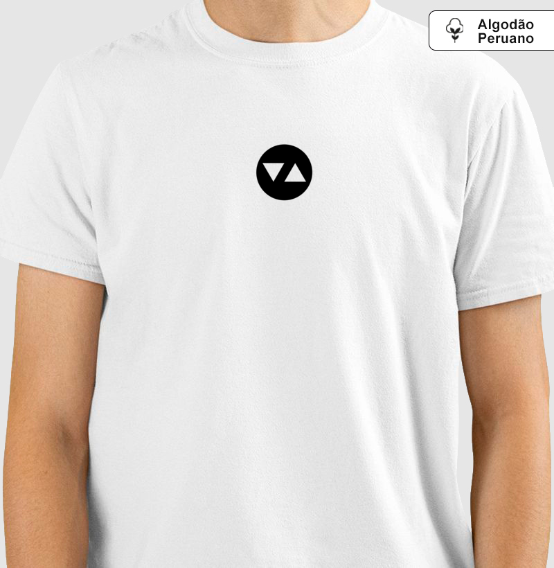 Camiseta Clássica Symbol Algodão Peruano Logo Preto Vazado Frente - ICSart Store: Criada para artistas