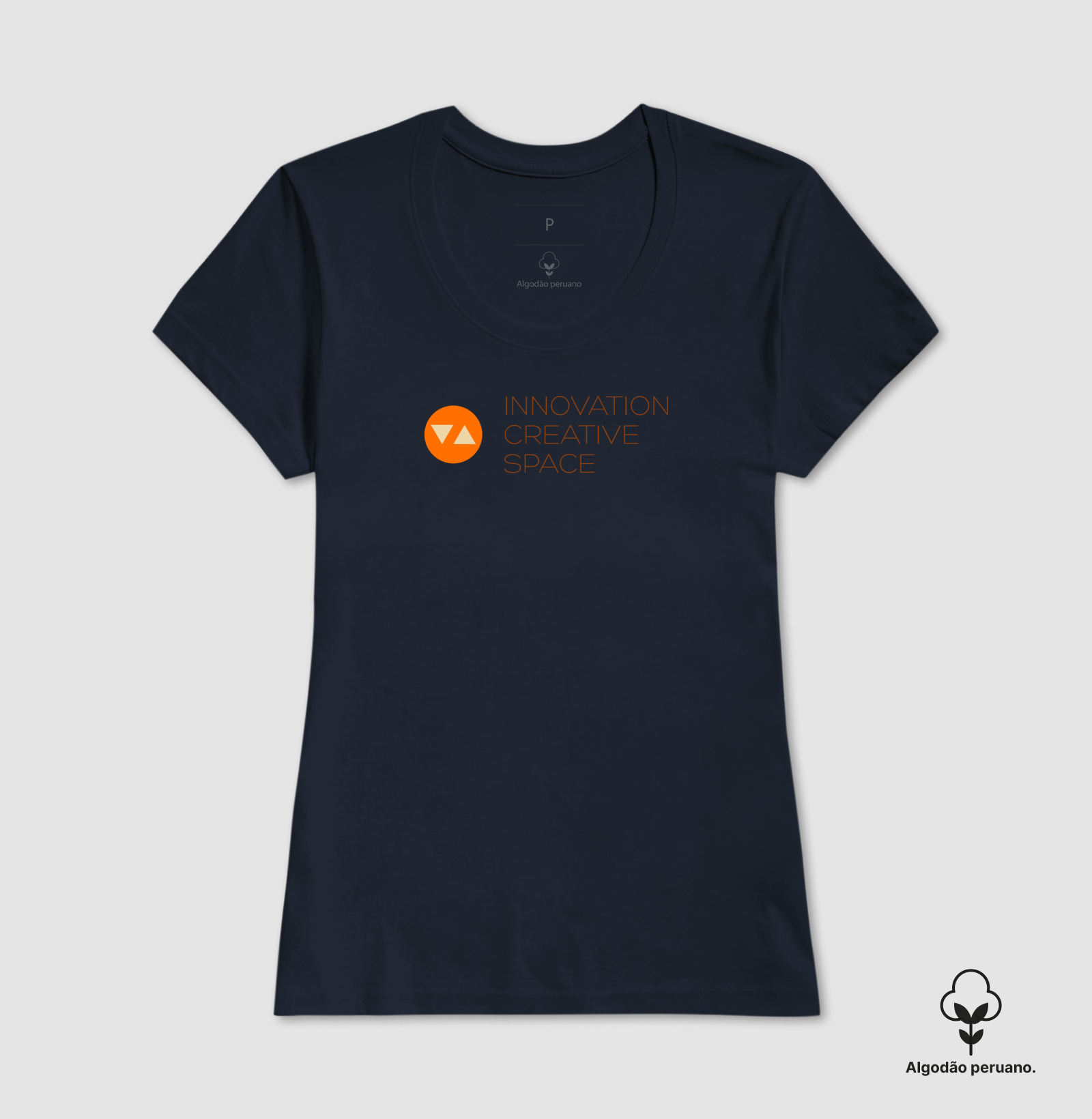 Camiseta Feminina Innovation Algodão Peruano Logo Color Frente - ICSart Store: Criada para artistas