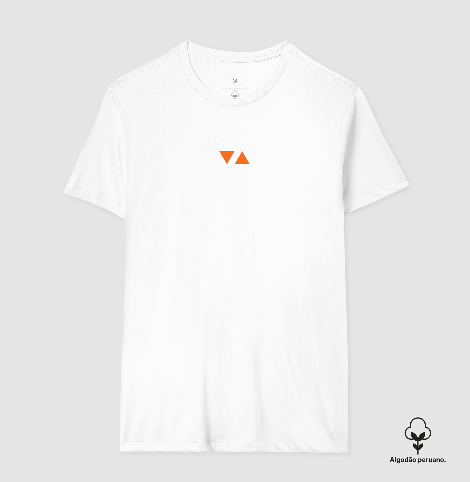 Camiseta Clássica Minimal Algodão Peruano Logo Laranja Escuro Frente - ICSart Store: Criada para artistas