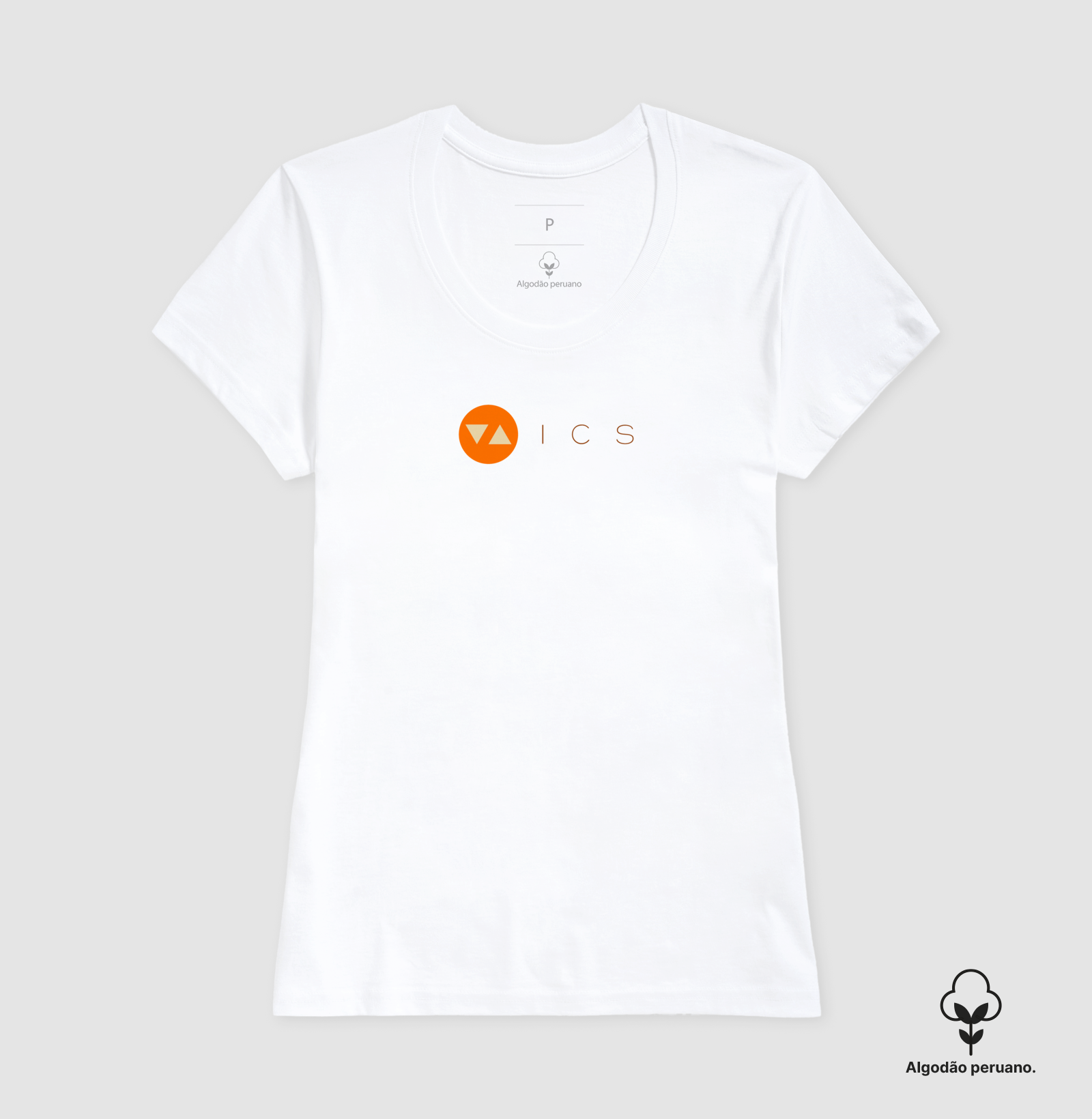 Camiseta Feminina ICS Algodão Peruano Logo Color Frente - ICSart Store: Criada para artistas