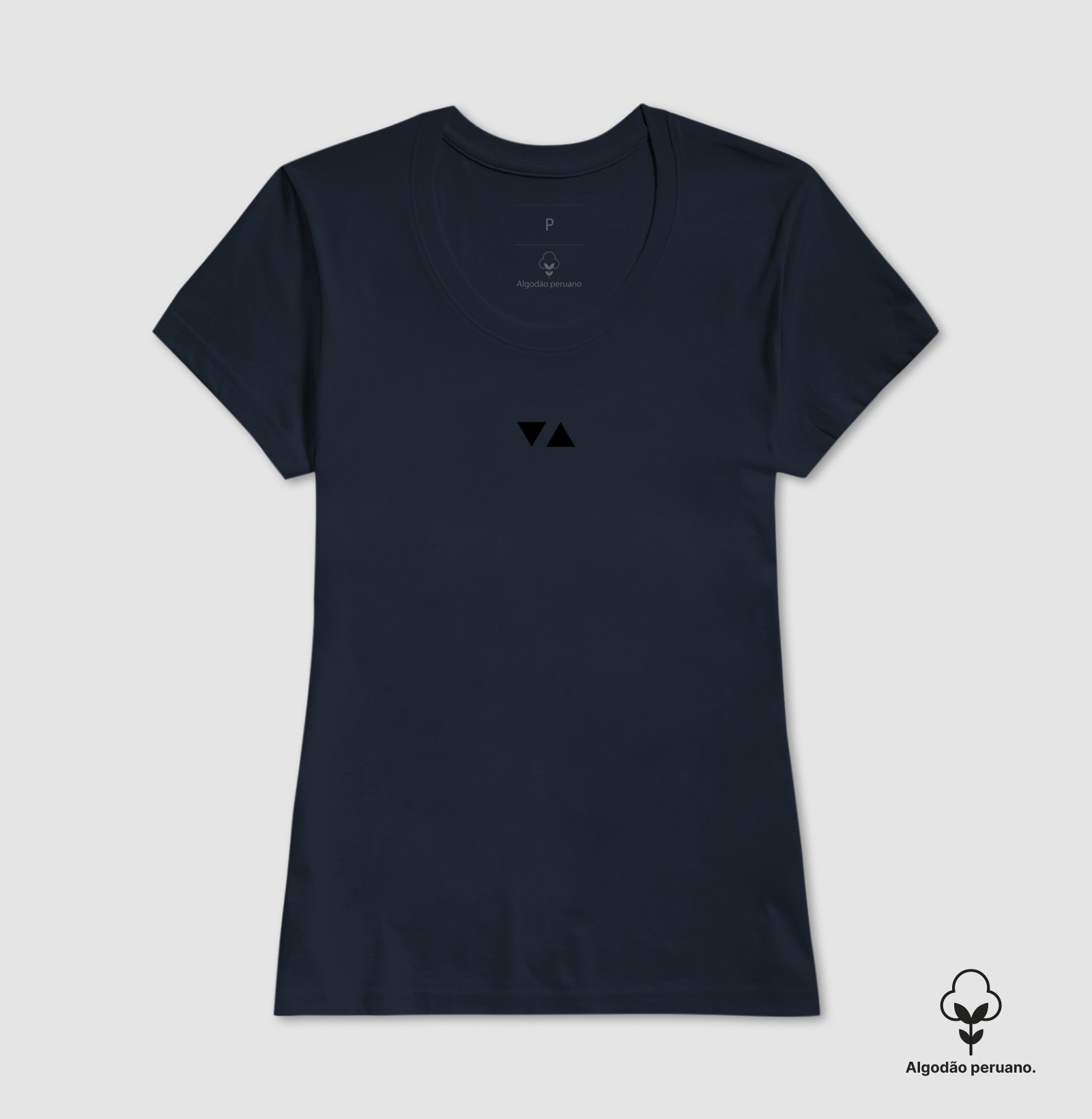 Camiseta Feminina Minimal Algodão Peruano Logo Preto Frente - ICSart Store: Criada para artistas